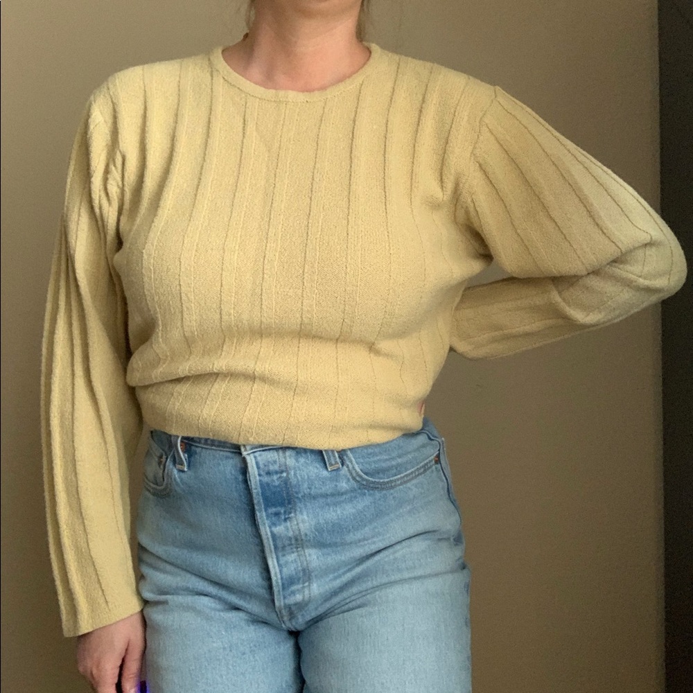 VINTAGE Casual Corner Tan Striped Sweater